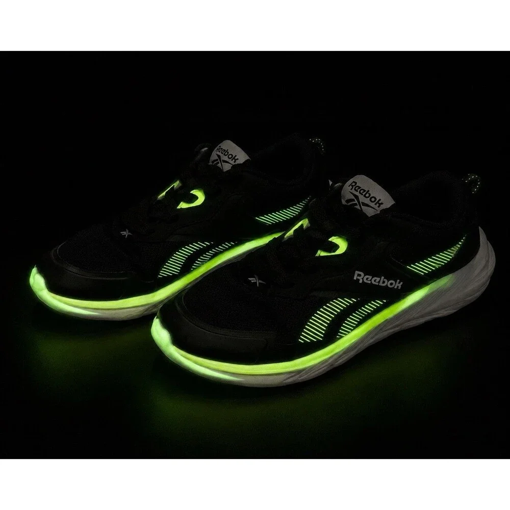 Reebok Boys Running Shoes Black Neon Yellow Size 1K